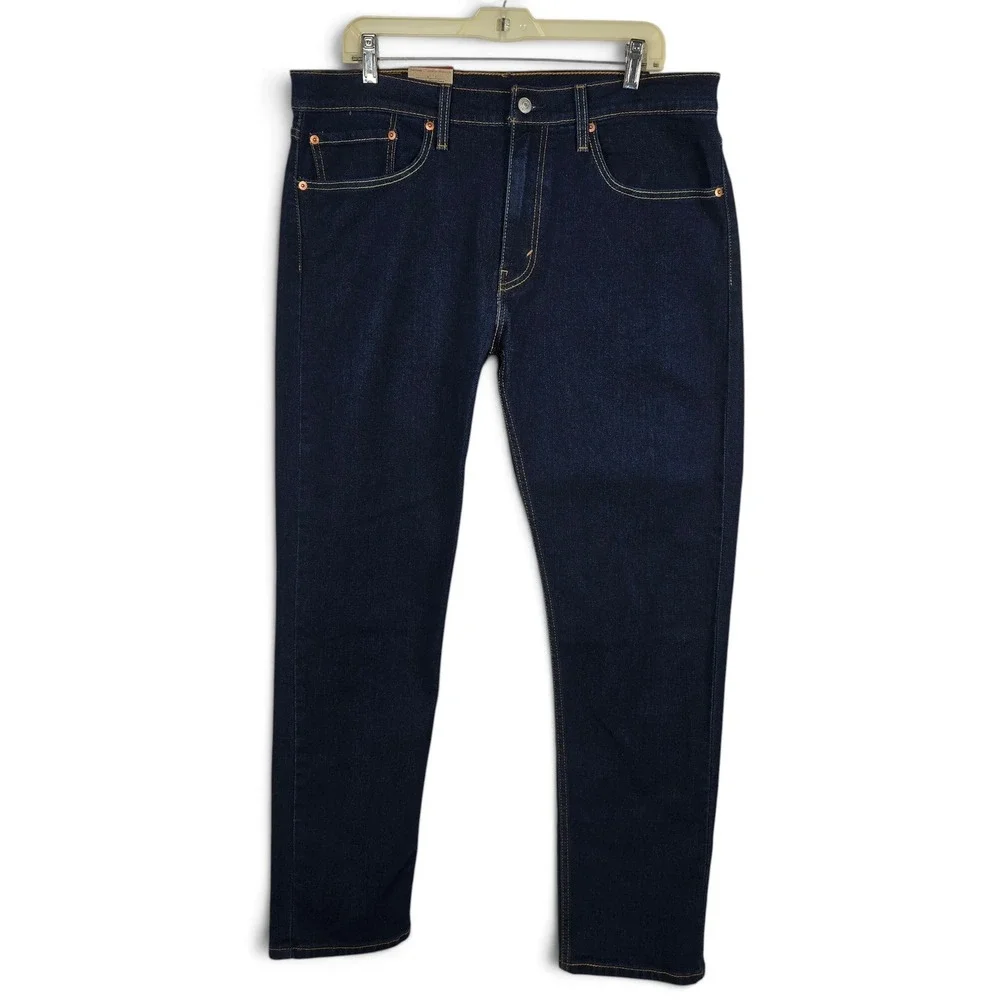 Levi's 502 Taper Jeans Mens 34x32 Dark Wash Indigo Stretch Denim NEW Classic